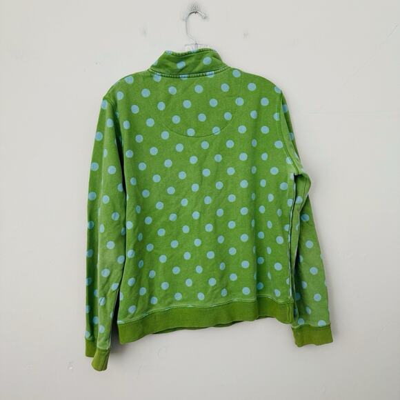 Biden Green And Blue Polka Dot 1/4 Zip Pullover Sweater Women’s Size M - Picture 6 of 7